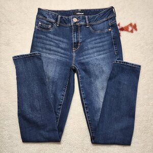 JORDACHE Skinny Jeans 4 (27 x 29) Blue Dark Wash Stretch Mid Rise Rayon